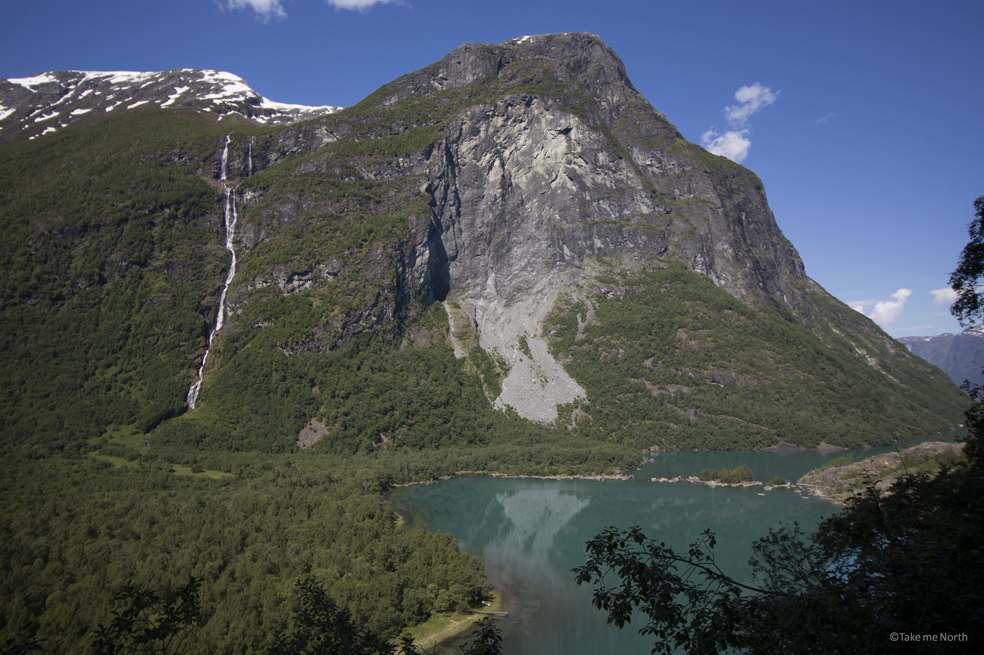 Ramnefjell and the waterfall Ramnefjellfossen