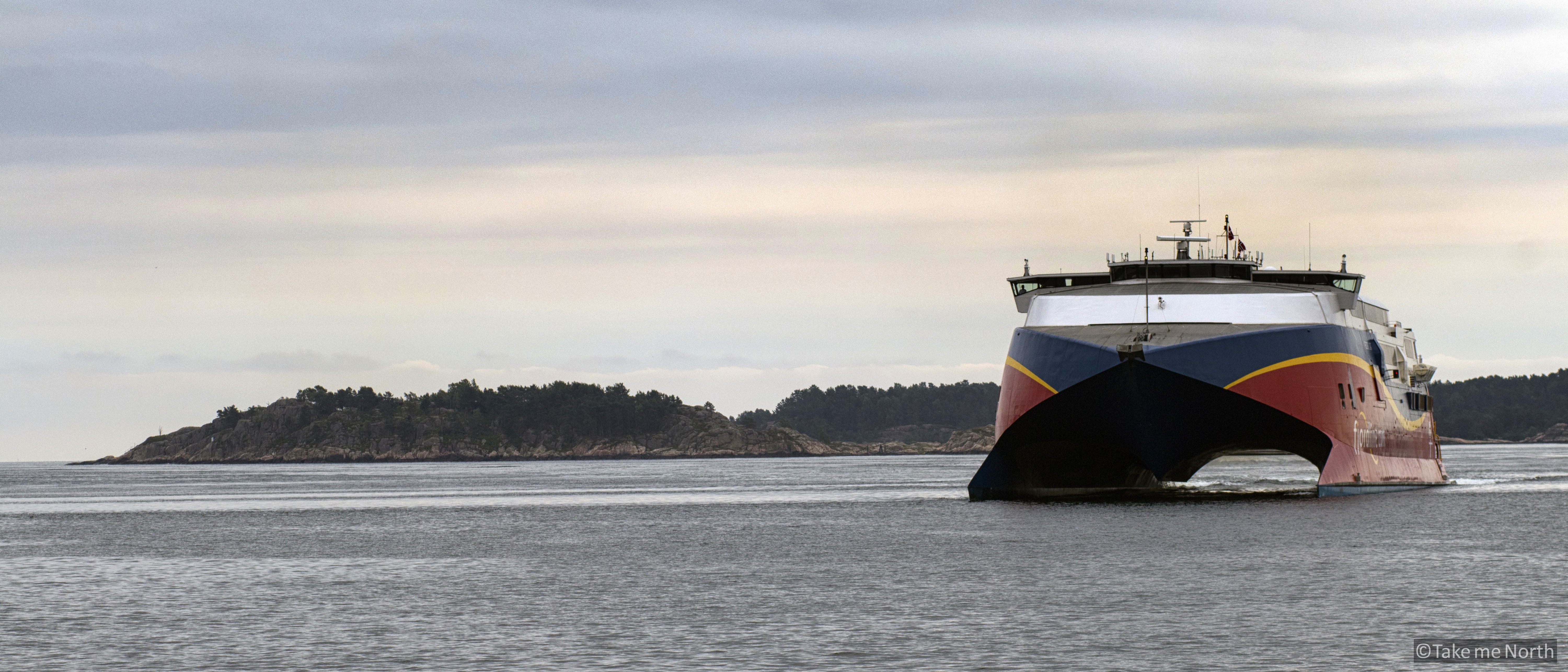 Catamaran-style car ferry operating between Kristiansand (Norway) and Hirtshals (Danmark) in 2h 15min (decomissioned and replaced by the Fjord FSTR in 2021)