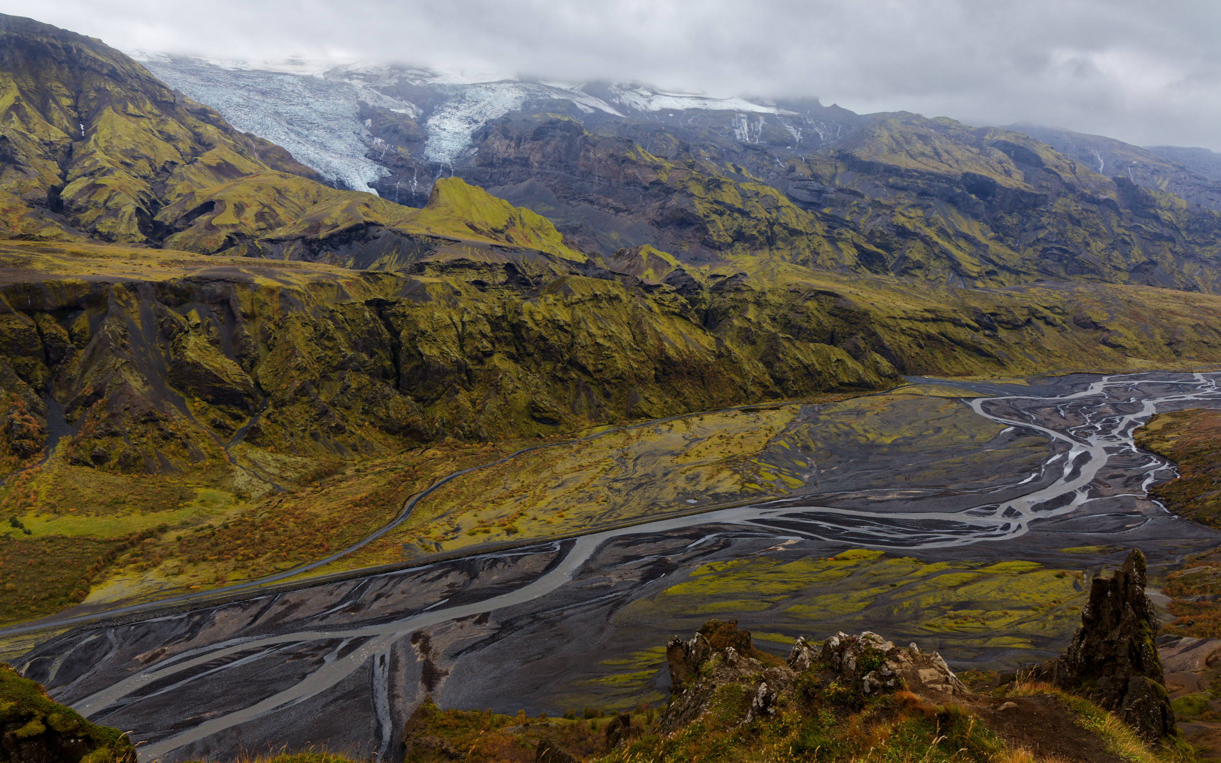 Eyjafjallajökull, named after the volcano beneath it. The volcano erupted in 2010, disrupting air traffic across Europe.