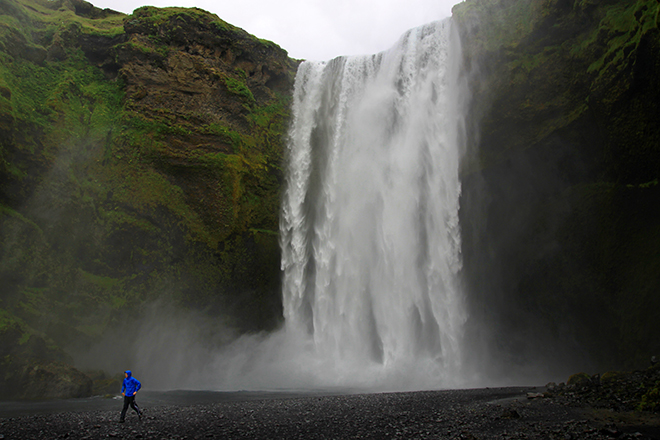 Skógafoss - Iceland Waterfall surrounded by saga