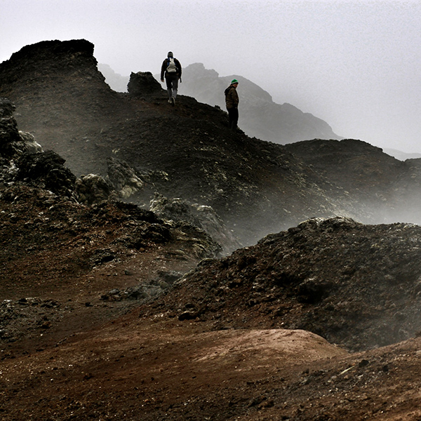 Krafla, Iceland Hiking through lava formations